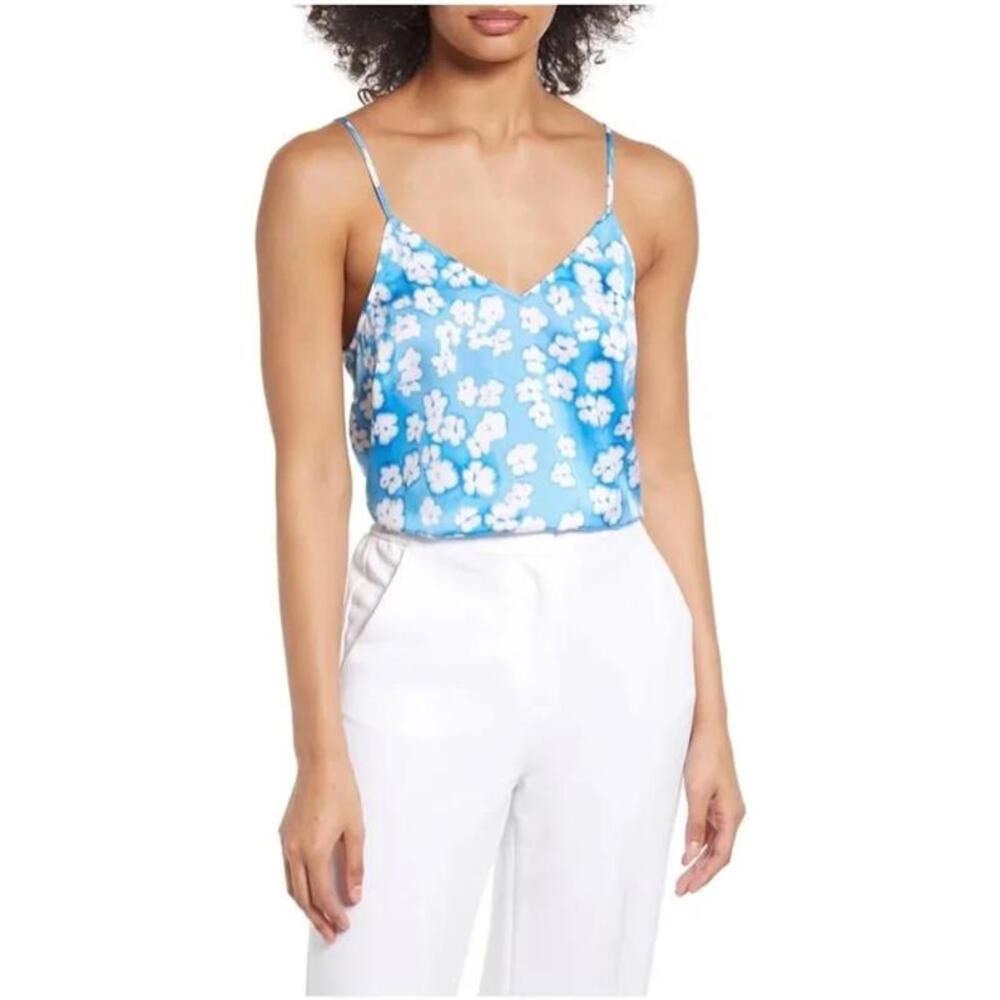 Halogen-Small Blue Floral Tank/Top